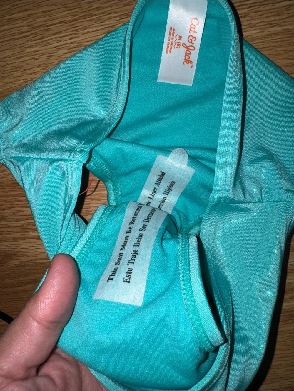 Cat & Jack Teal Shimmer Girls Two-Piece Bikini Set